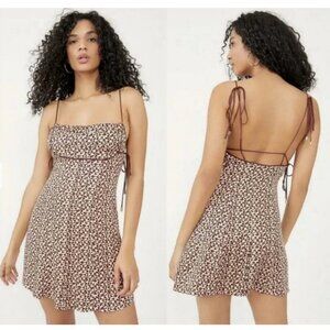 Free People Kai Mini Dress Print Tie Strap Low Back Sundress Summer Sun Backless